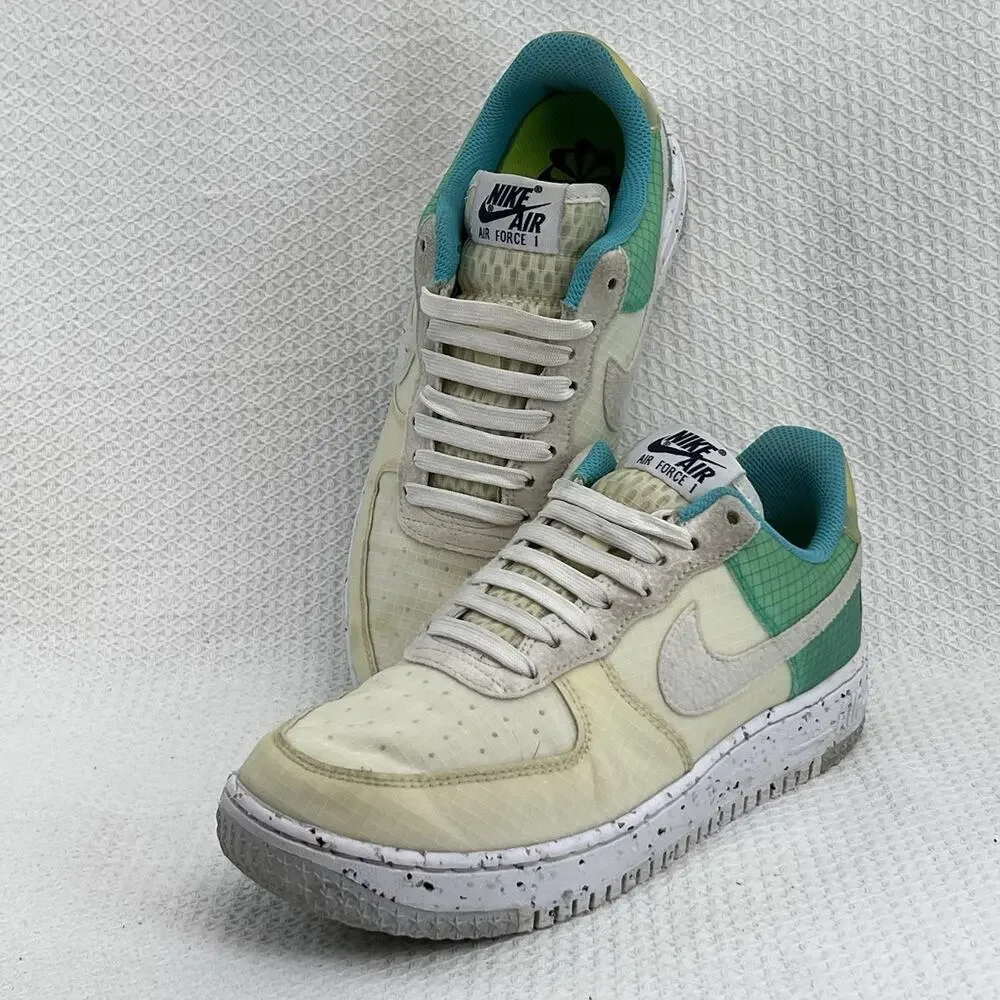 Nike Air Force 1 Crater Move To Zero White Dynamic Turquoise W Sz 9 DO7692-101
